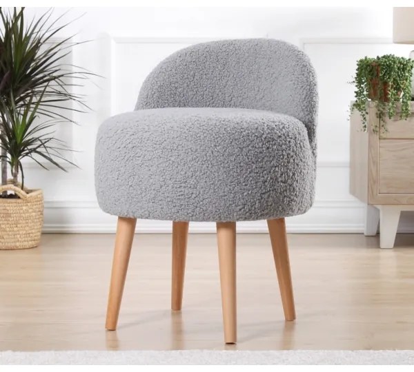 Taburet MIKI, priemer 46 cm, sivý