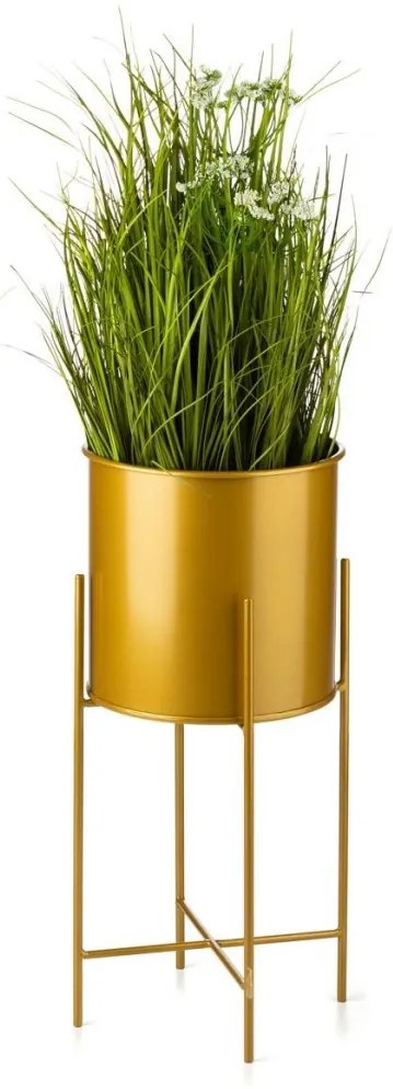 Květináč na stojanu HUGO 55 cm zlatý