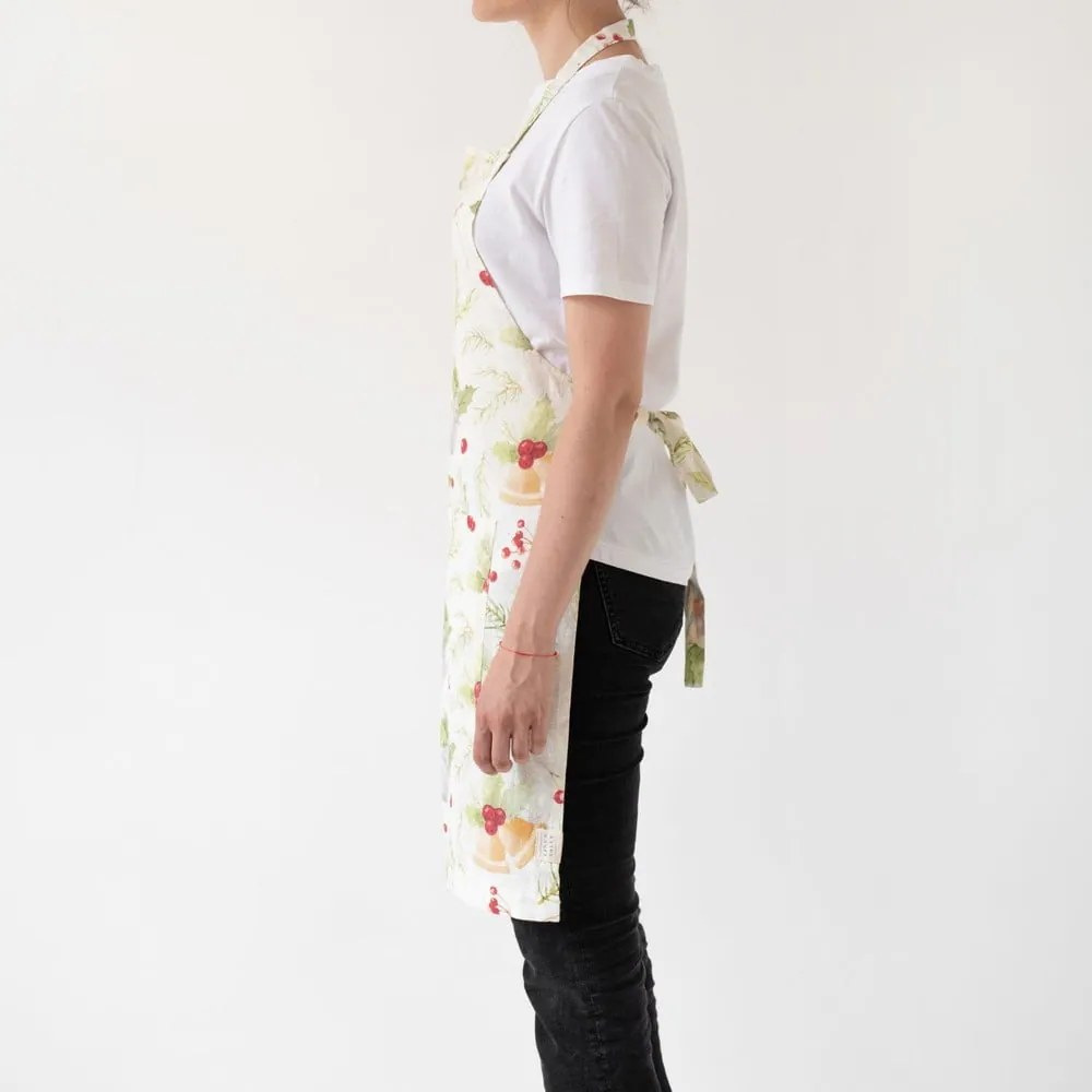 Vianočné ľanová zástera Linen Tales Daily Apron Merry, 80 x 55 cm