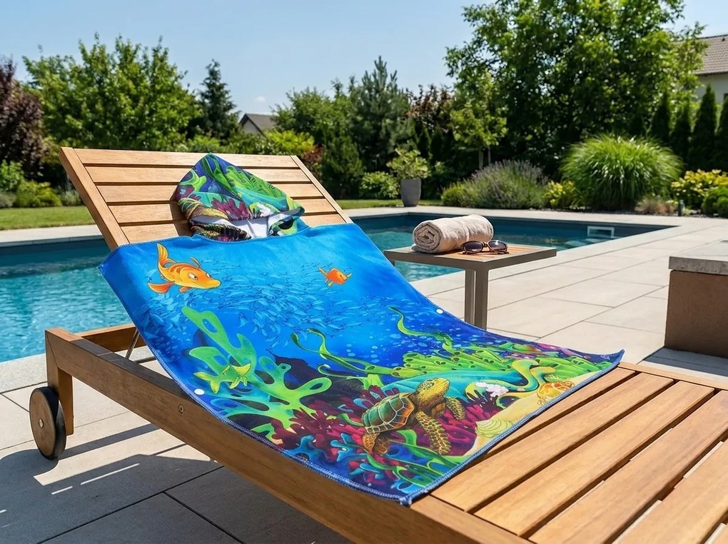 Detské pončo LAGOON TREASURE farebné Rozmer: 60 x 120 cm