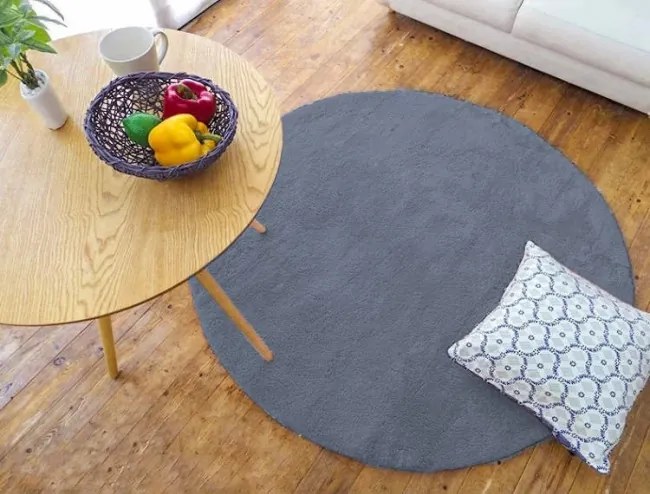 Protišmykový koberec RABBIT strieborný kruh