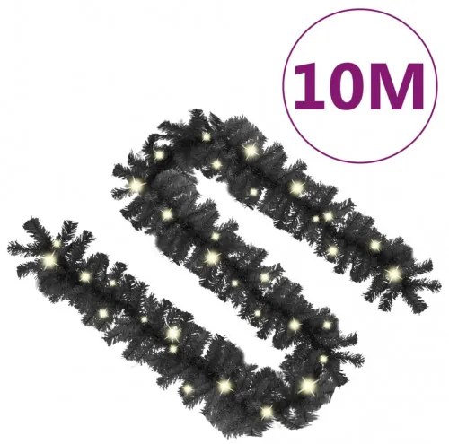 vidaXL Vianočná girlanda s LED svetielkami 10 m čierna-