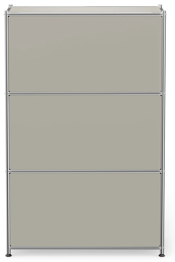 Komoda Kovová komoda »CN3« s výklopnými priečinkami, svetlosivá
