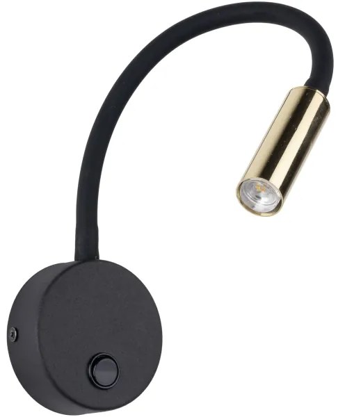 LED Nástenná lampa LAGOS 1xG9/3W/230V čierna/zlatá