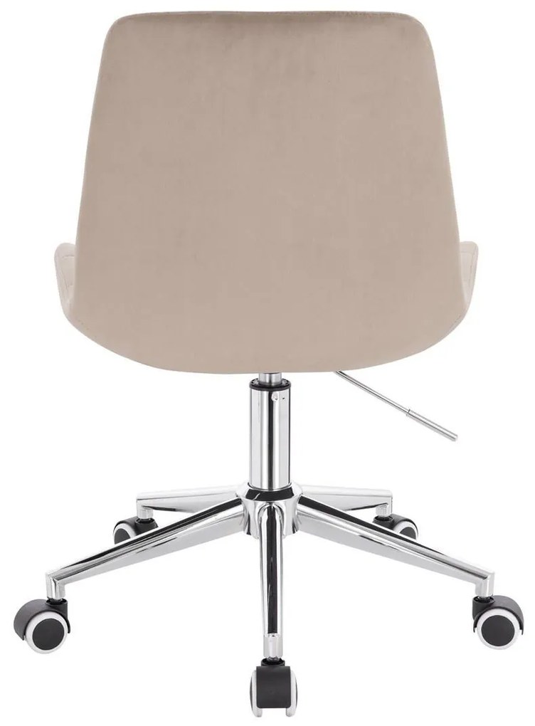 LuxuryForm DESIGN Stolička PARIS VELUR na striebornej podstave s kolieskami - latte