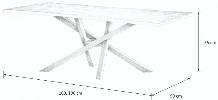 Wooded Jedálenský stôl Victoria z masívu DUB 190x90x76cm