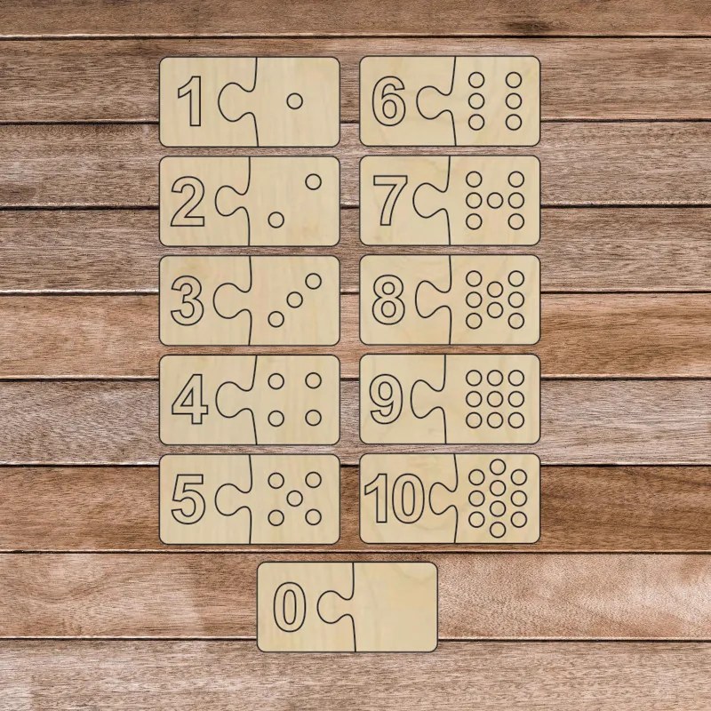 Montessori drevená vkladačka pre deti - dvojdielne DOMINO | SENTOP H011