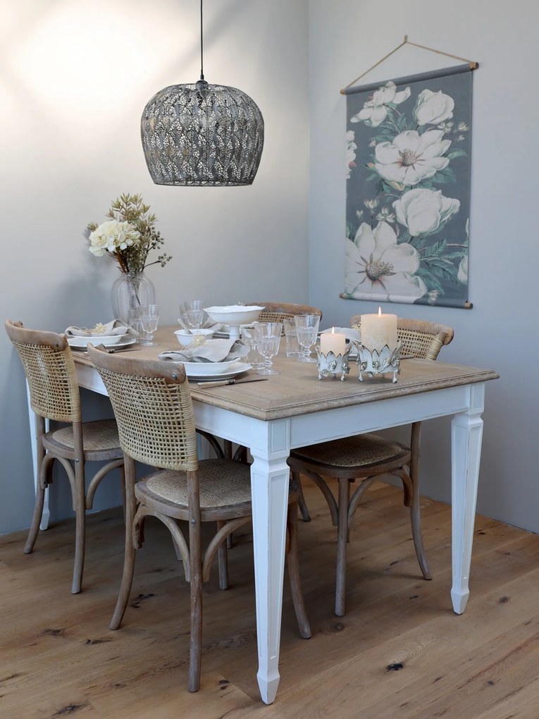 Prírodná drevená stolička s ratanovým výpletom Old French chair - 45*40*88 cm