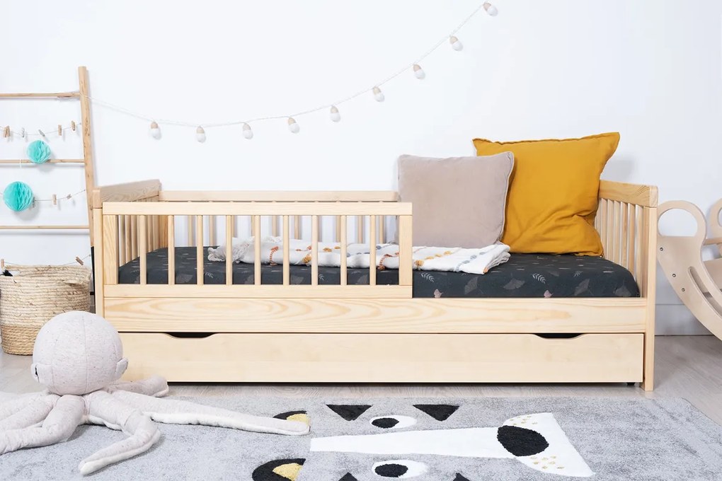 Ourbaby® 34115-0 TEDDY posteľ + úložný priestor 140x70 cm prírodná