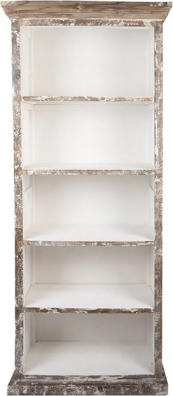 Bielo-hnedá drevená knižnica Giossina - 80*36*195 cm