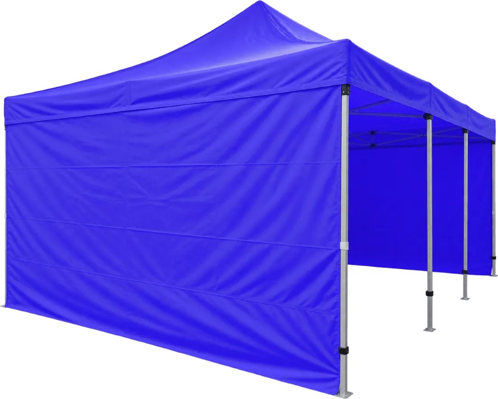 Rozkladací stan 6x4m - hliníkový hexagon, Modrá