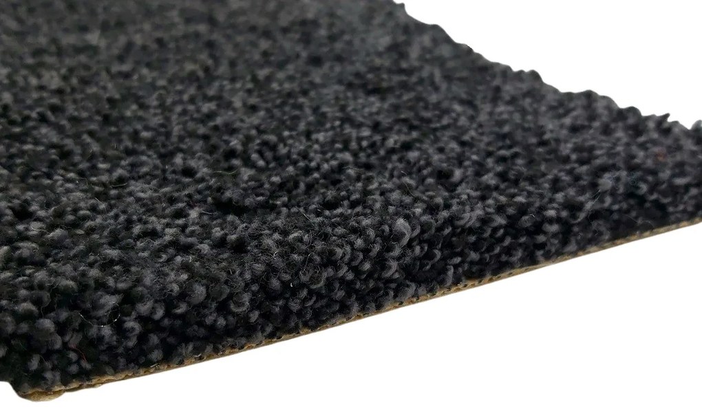 Tapibel, Koberec metráž Supersoft 800 čierny, na mieru, šíře 4m, čierna, ab (mriežka), chodba / predsieň