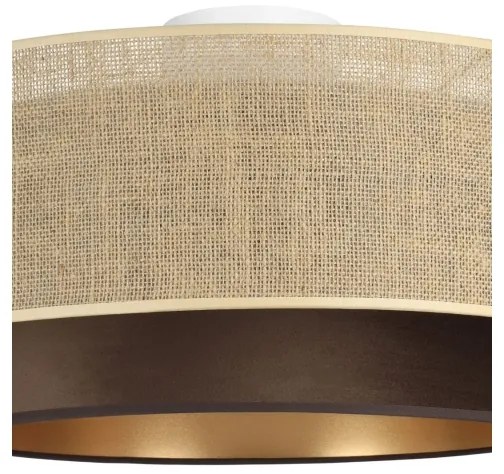 Stropné svietidlo SARTA 1xE27/60W/230V Ø 45 cm hnedá/juta