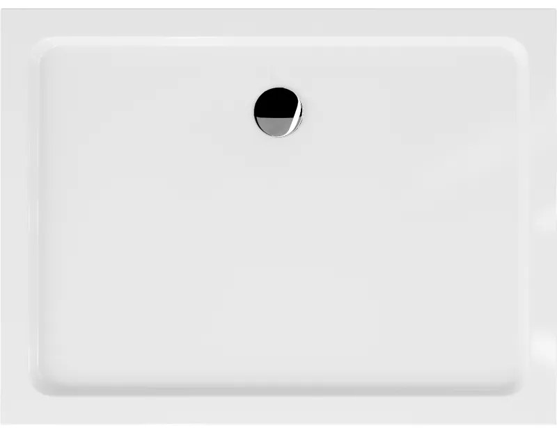 Mexen SLIM - Obdĺžniková sprchová vanička 140x80x5cm + chrómový sifón, biela, 40108014