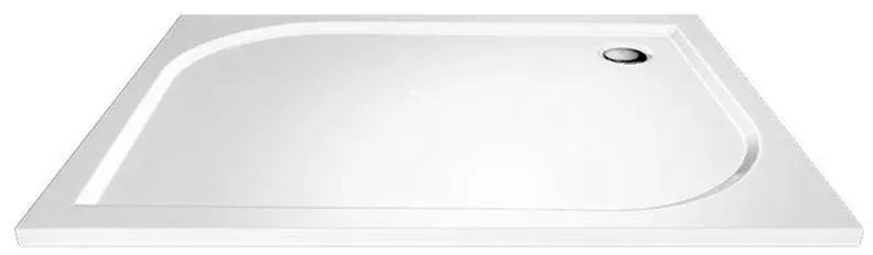 Mereo, Sprchový set: Novea, obdĺžnik, 120x90 cm, chróm ALU, sklo Číre, vanička z liatého mramoru, sifón, MER-CK10415ZVRM