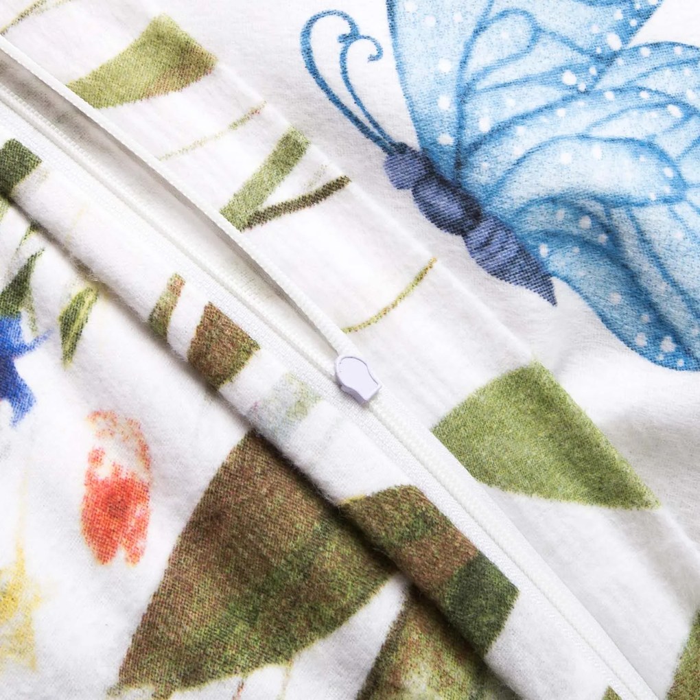 FLANELOVÉ OBLIEČKY FLANELOVE 180X200 CM, 2KS 70X80 CM KVETY