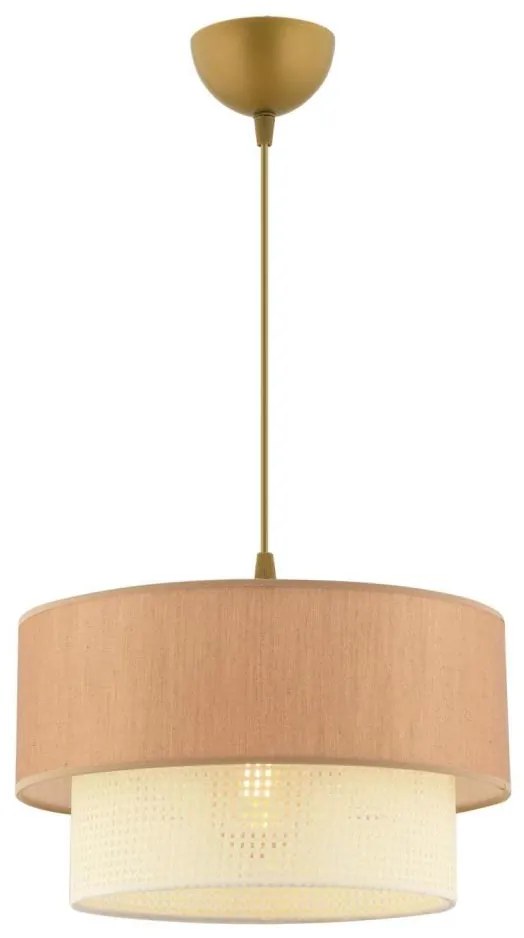 Závesné svietidlo na lanku ECHO 1xE27/60W/230V hnedá/krémová