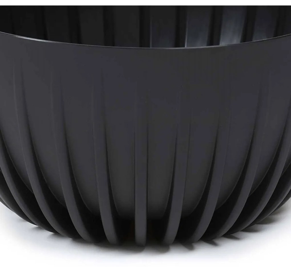 Závesný kvetináč STRIPPED ECO 24 cm čierny