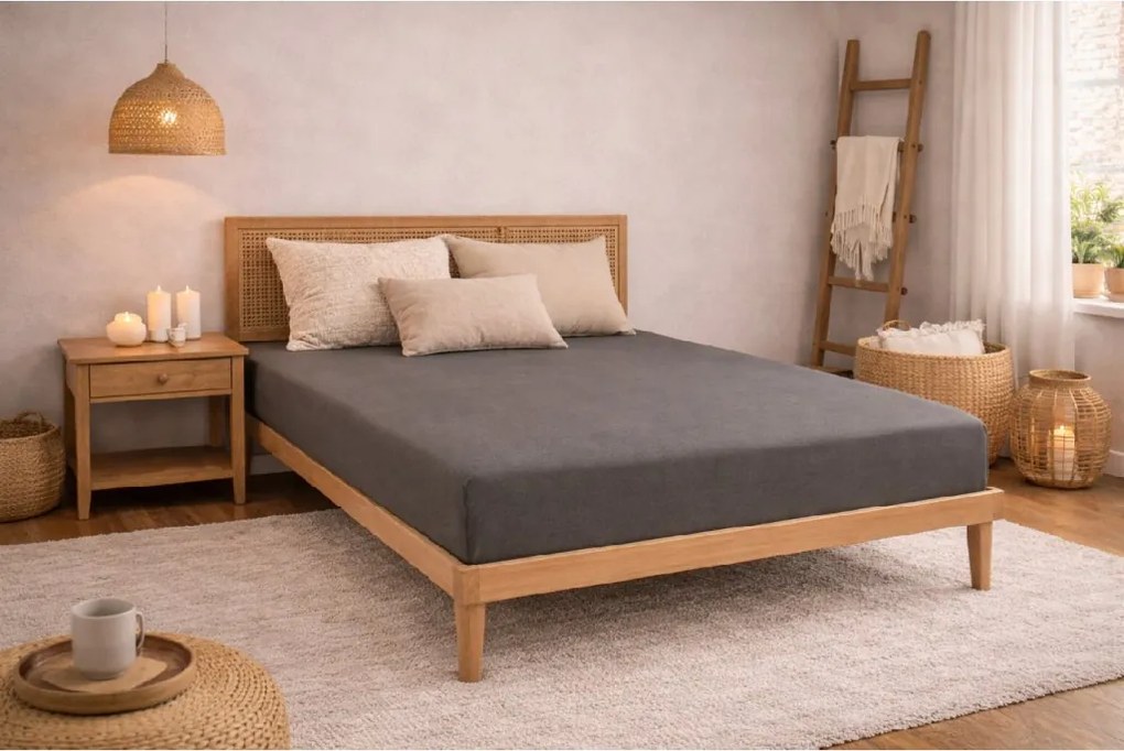 Kvalitex Luxusné bavlnené JERSEY prestieradlo s lycrou 90x200 cm - tmavo šedá