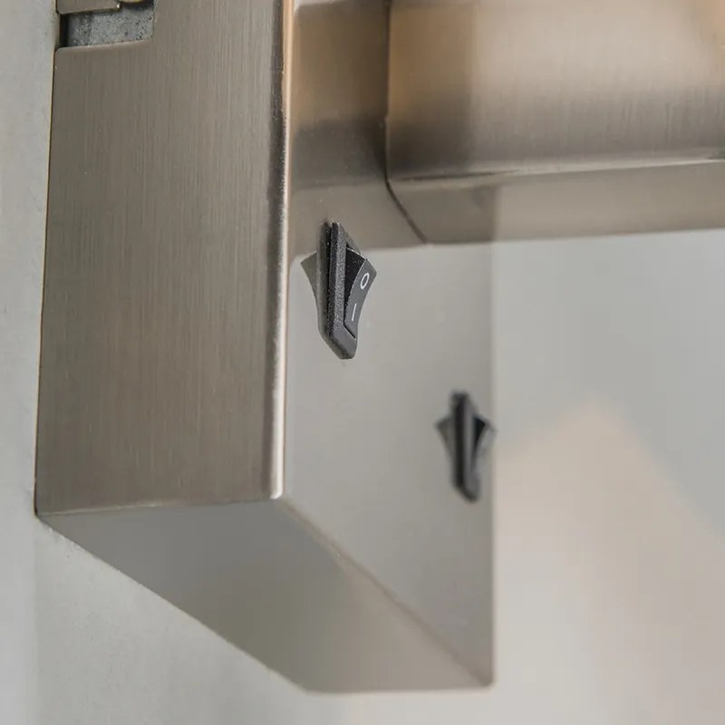 Sada 2 nástenných svietidiel z ocele s tienidlom