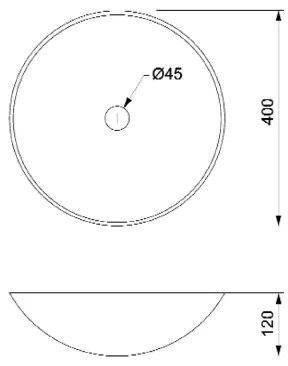 Sapho - Umývadlo na dosku BLOK pr. 40 cm hnedé/kameň