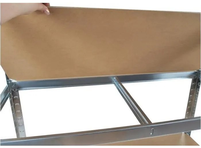 JAKS KOVOVÝ BEZSKRUTKOVÝ REGÁL POZINK 220x100x45 CM, NOSNOSŤ 875 kg