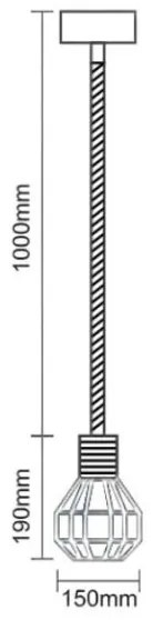 Luster na lanku 1xE27/60W/230V pr. 15 cm