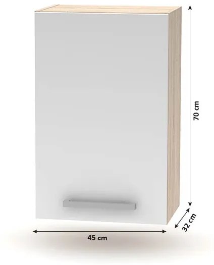Horná kuchynská skrinka Nova Plus NOPL-024-OH - dub sonoma / biela