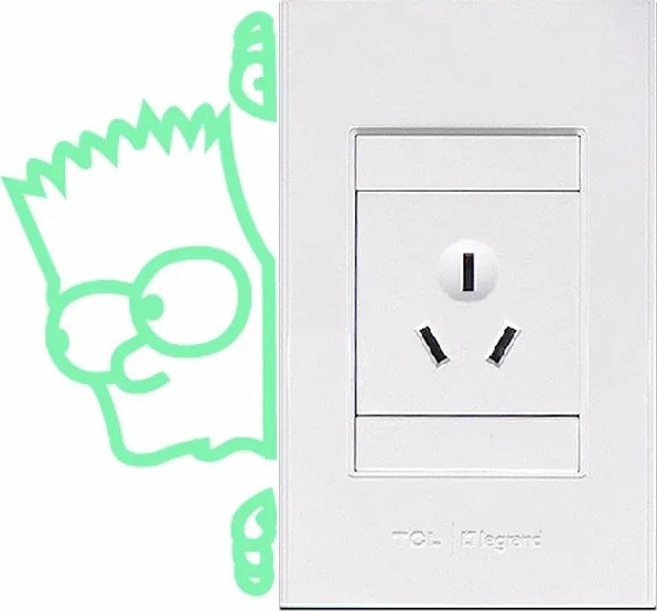 10x10cm Simpsonovci - Bart - fosforová nálepka nad vypínač