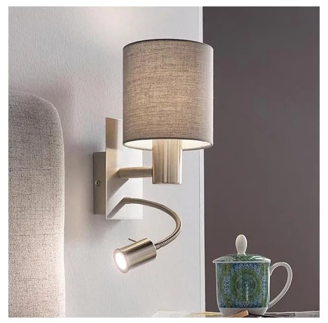 Eglo 96479 - LED Flexibilné svietidlo PASTERI 1xE27/40W+LED/3,8W šedá