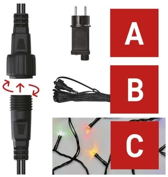 LED Vianočná vonkajšia reťaz 100xLED/15m IP44 multicolor