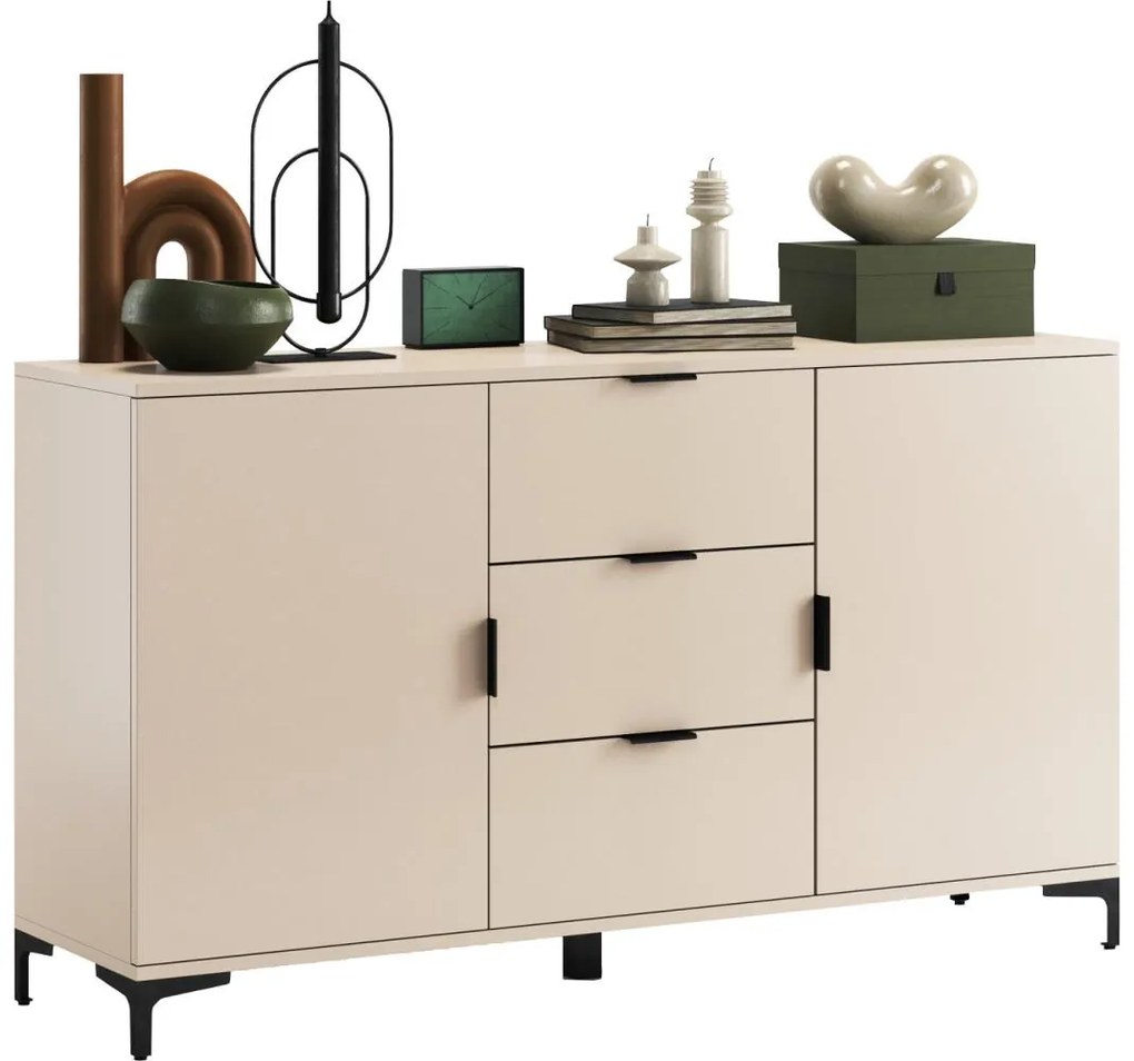 Komoda so zásuvkami a dvierkami LORA béžová