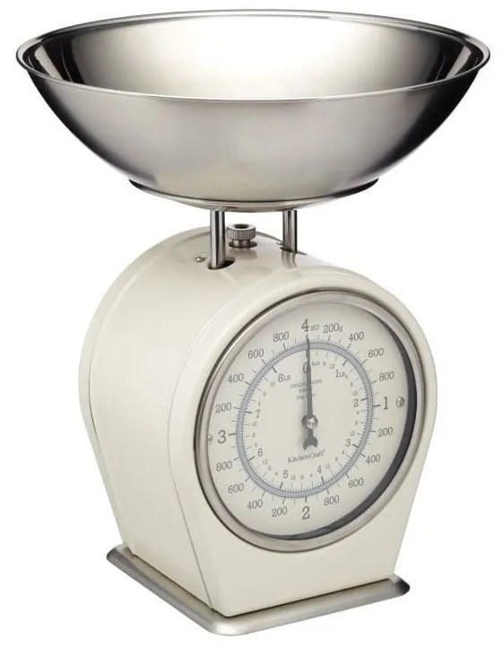 Krémovobiela kuchynská váha Kitchen Craft Living Nostalgia, nosnosť 4 kg