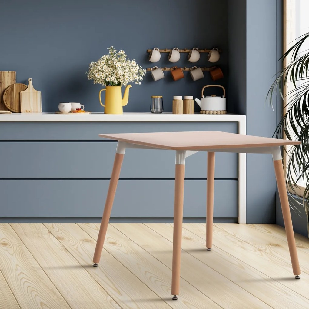 Stôl drevený Viborg 80 natura - v75 x 80 x 80 cm