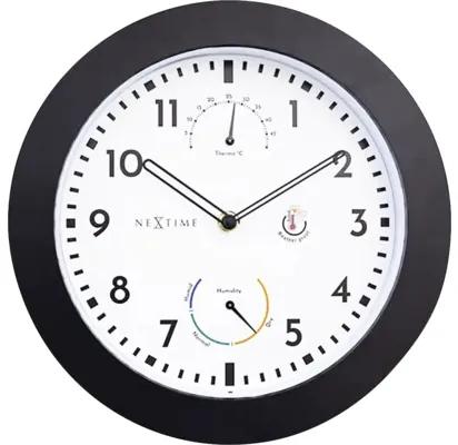 Vonkajšie hodiny NeXtime Daisy Ø25,5 cm čierno-biele
