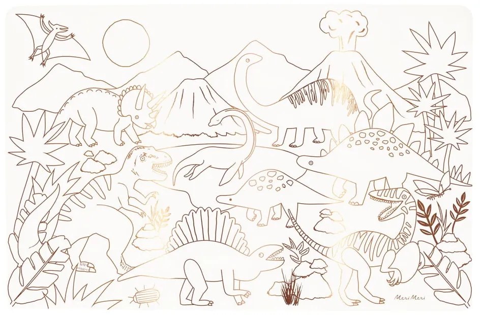 Papierové prestieranie v súprave 8 ks 28x42.5 cm Dinosaurs – Meri Meri