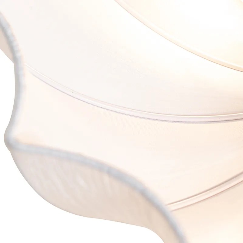 Dizajnové stropné svietidlo sivá hodváb 52 cm 3-žiarovkové - Plu