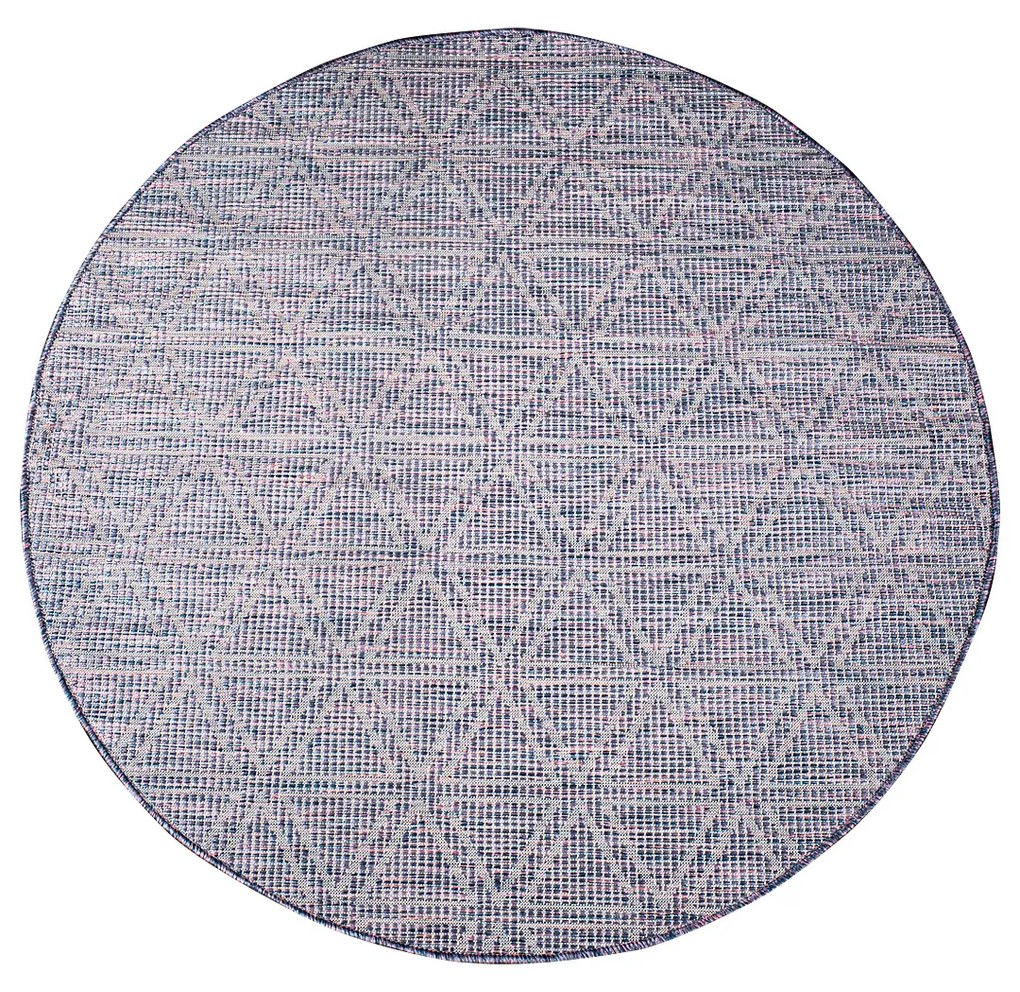 Dekorstudio Šnúrkový okrúhly koberec PALM 3073 - ružovomodrý Priemer koberca: 200cm