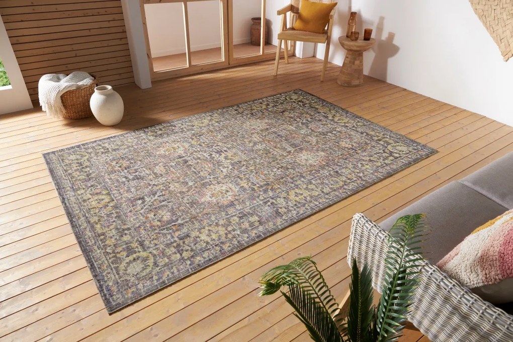 Nouristan - Hanse Home koberce Kusový koberec Cairo 105589 Luxor Grey Multicolored – na von aj na doma - 120x170 cm