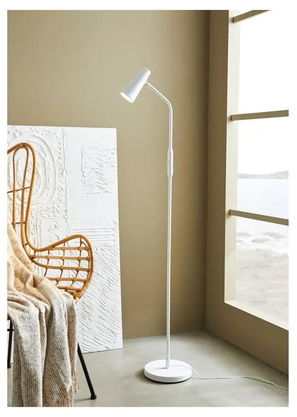 Biela stojacia lampa Markslöjd Crest, výška 145 cm