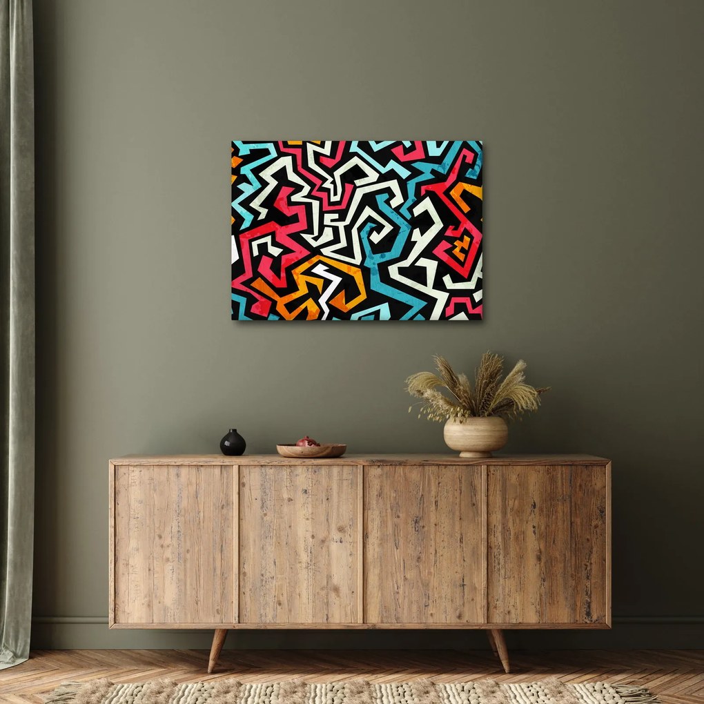 Obraz grafické abstrakcie (70x50 cm)