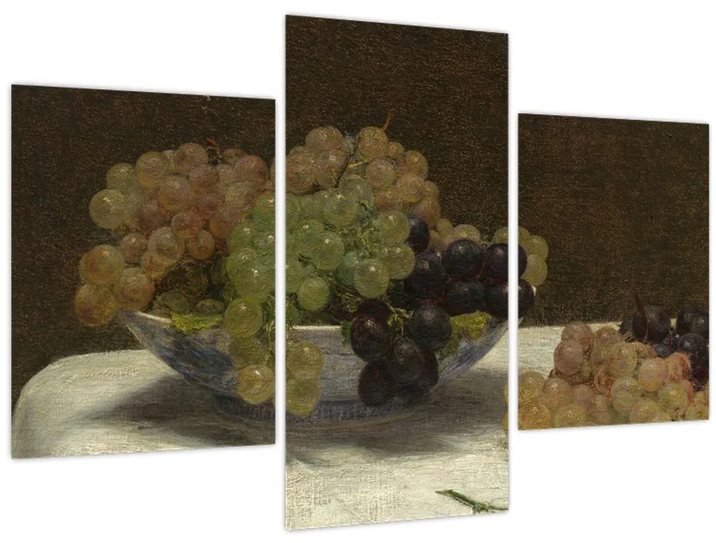 Obraz - Henri Fantin-Latour, Still Life with Grapes and a Carnation, reprodukcia (90x60 cm)