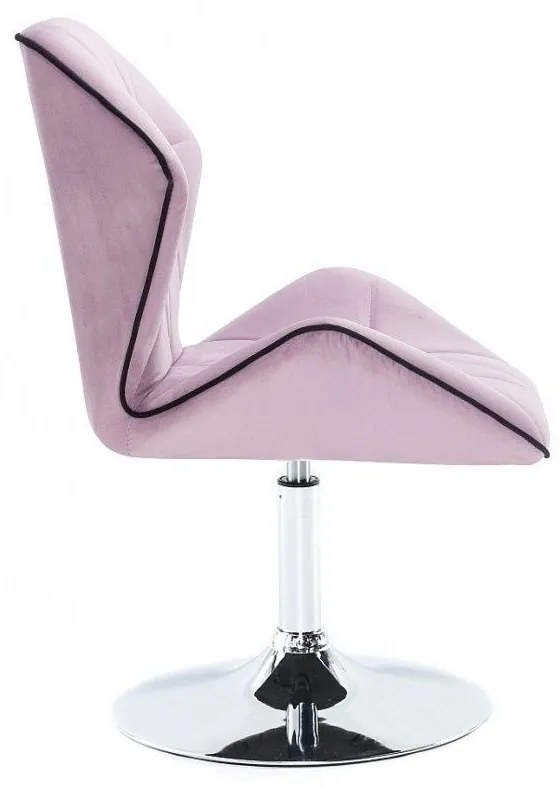 LuxuryForm DESIGN Stolička MILANO MAX VELUR na striebornom tanieri - levanduľa