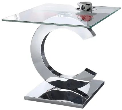 (3309) MILANO luxusný odkladací stolík chróm/sklo