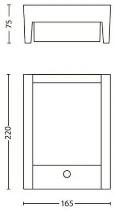 Philips 16461/93/P3 Arbour Vonkajšie nástenné LED svietidlo s čidlom 22 cm, antracit