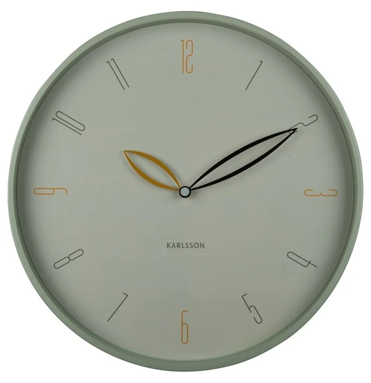 Dizajnové nástenné hodiny Karlsson 6012GR zelené,priemer 40 cm