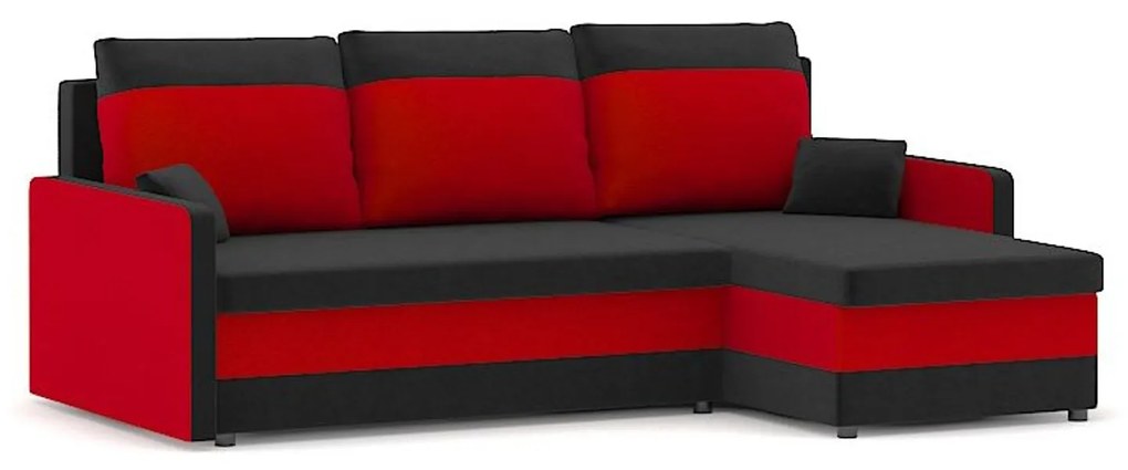 Rozkladacia rohová sedacia súprava MILTON model 2 Čierna/sivá