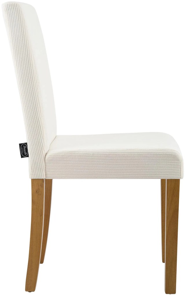 Sada 2 ks jedálenských stoličiek Ina látka cord, antik svetlá - krémová