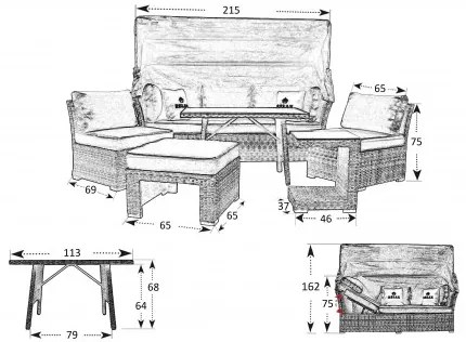 Doppler RELAX SMART SET - záhradné sedenie - Rozbalený tovar (N575)