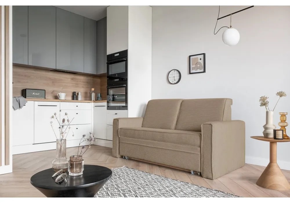 Béžová rozkladacia pohovka 168 cm Lucky Lucy - Miuform